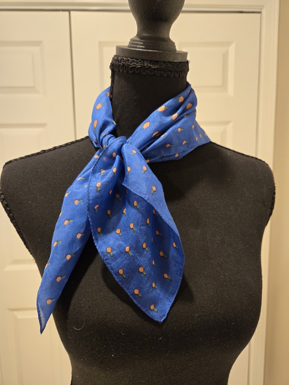 Blue Polka Dot Lightweight Neck Scarf - Women's Accessory